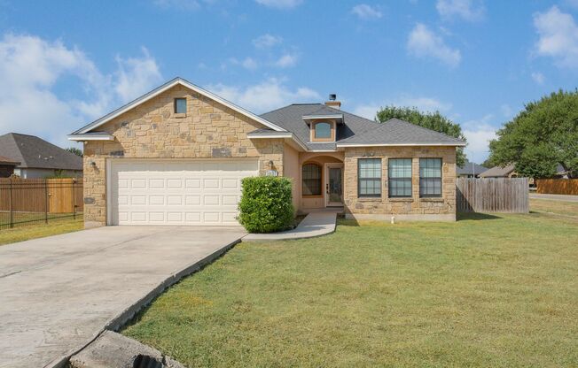 Beautiful custom home ready for asap move in; located in Selma, Texas.