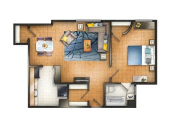 1 bed, 1 bath, 740 sqft, $1,785