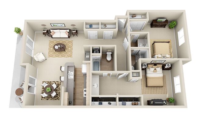 2 beds, 2 baths, 1,271 sqft, $2,625