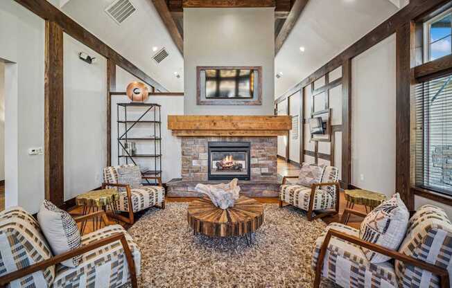 resident social lounge at Berkshire Aspen Grove luxury apartments