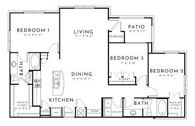 3 beds, 2 baths, 1,409 sqft, $2,285