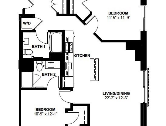 2 beds, 2 baths, 999 sqft, $5,495, Unit 737
