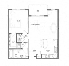 1 bed, 1 bath, 775 sqft, $1,206