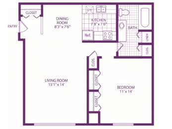 1 bed, 1 bath, 720 sqft, $970