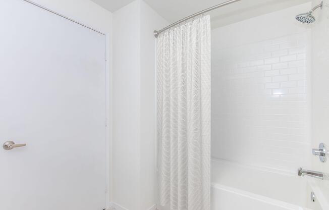 a shower curtain