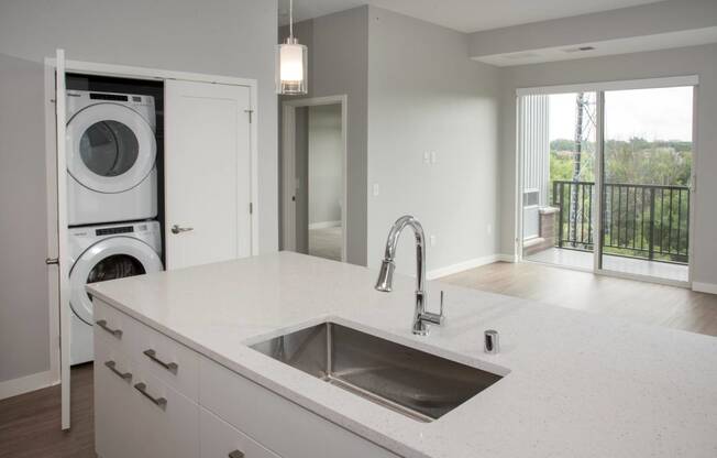 1 bedroom Joel floor plan, washer/dryer in-home at Urban Park I and II Apartments, St Louis Park, MN