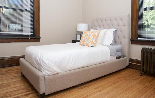 2 bedroom with two windows for natural lighting