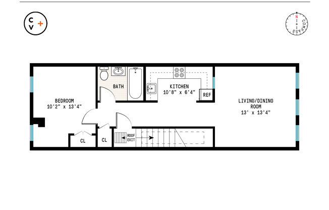 1 bed, 1 bath, $2,400, Unit 3