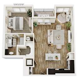 1 bed, 1 bath, 872 sqft, $1,203