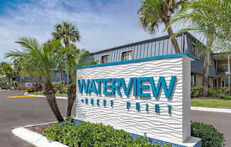 A sign that says Waterview on it.
