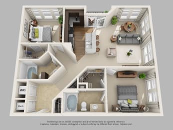 2 beds, 2 baths, 1,061 sqft, $2,002