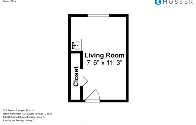 Studio, 103 sqft, $1,195