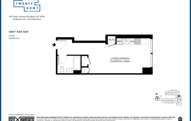 Studio, 1 bath, $3,215, Unit 525
