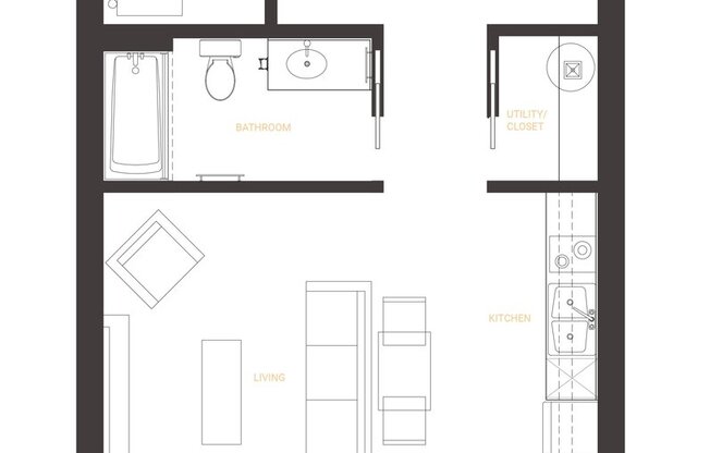 1 bed, 1 bath, 460 sqft, $1,275, Unit #110