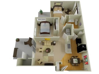 2 beds, 1 bath, 1,051 sqft, $1,725