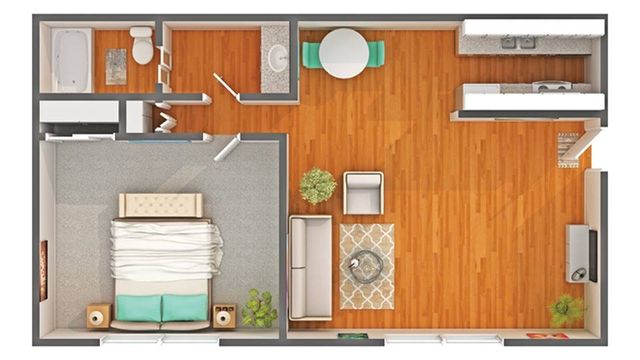 1 bed, 1 bath, 620 sqft, $1,540
