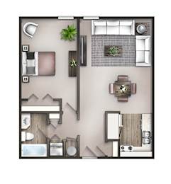 1 bed, 1 bath, 700 sqft, $883
