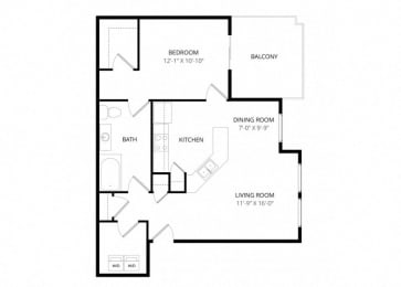 1 bed, 1 bath, 740 sqft, $1,250