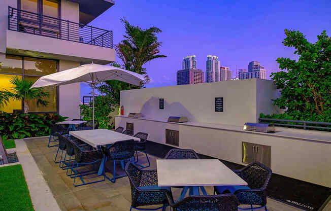 Outdoor Grill With Intimate Seating Area at Caoba Miami Worldcenter, Miami, FL