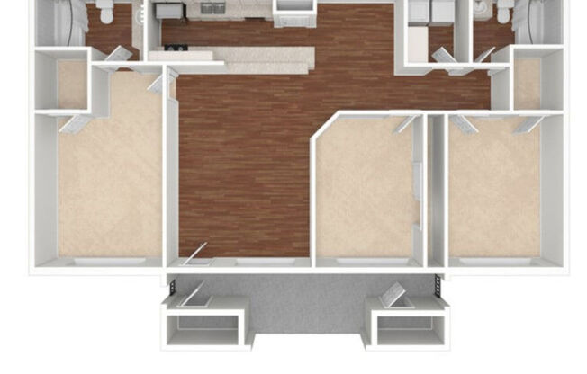 3 beds, 2 baths, 1,268 sqft, $1,509