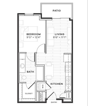 Studio, 1 bath, 539 sqft, $1,505