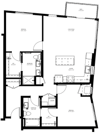 2 beds, 2 baths, 1,146 sqft, $2,525
