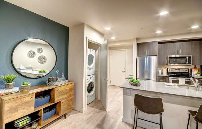 full size washer and dryer-kitchen area