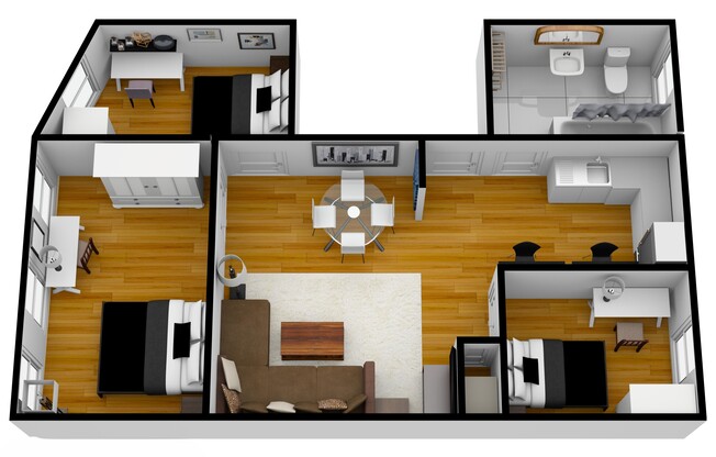 3 beds, 1 bath, 1,100 sqft, $8,750, Unit 2F