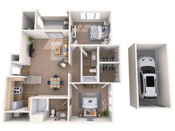 2 beds, 2 baths, 1,065 sqft, $1,830