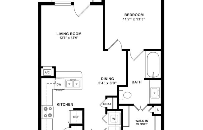 1 bed, 1 bath, 675 sqft, $1,445