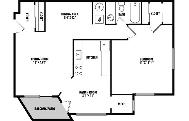 1 bed, 1 bath, 748 sqft, $1,499