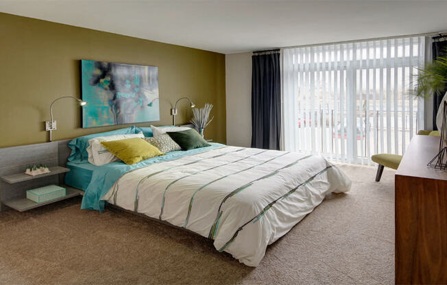 King Size Bedroom at Foxboro Apartments, Wheeling, IL
