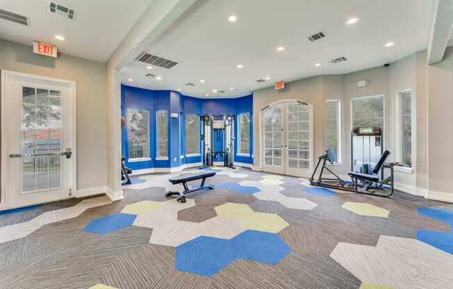 the preserve at ballantyne commons fitness room with gym equipment