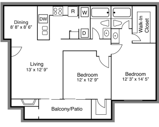 2 beds, 2 baths, 925 sqft, $1,140