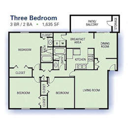 3 beds, 2 baths, 1,635 sqft, $1,495