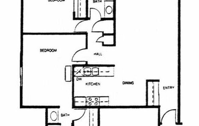 2 beds, 2 baths, 1,024 sqft, $960, Unit 6102