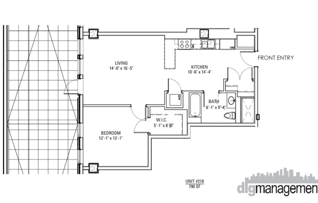 1 bed, 1 bath, 642 sqft, $3,160, Unit 3833-218
