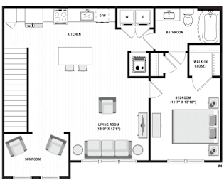 1 bed, 1 bath, 950 sqft, $1,563