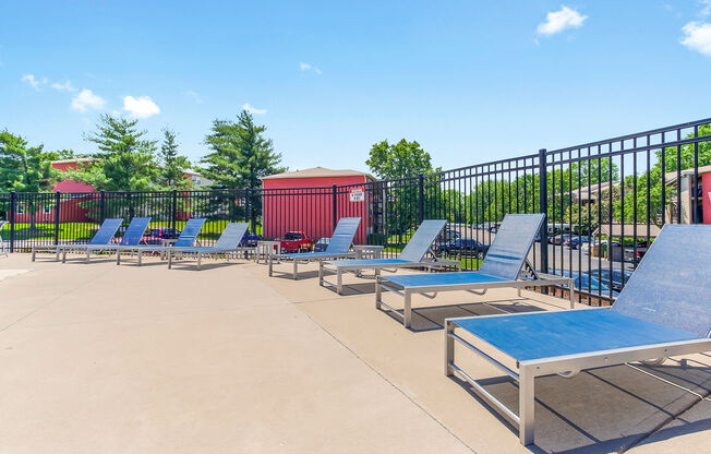 Sun Loungers On The Outdoor Patio