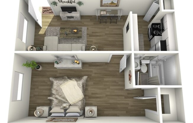 1 bed, 1 bath, 418 sqft, $1,155