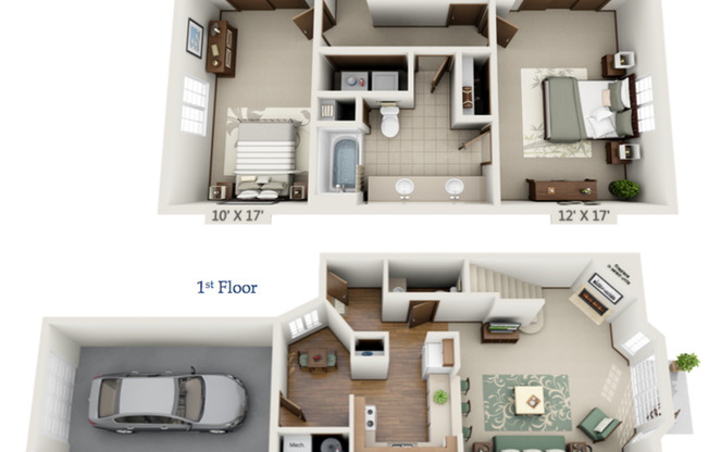 2 beds, 1.5 baths, 1,412 sqft, $1,795, Unit 01  2254