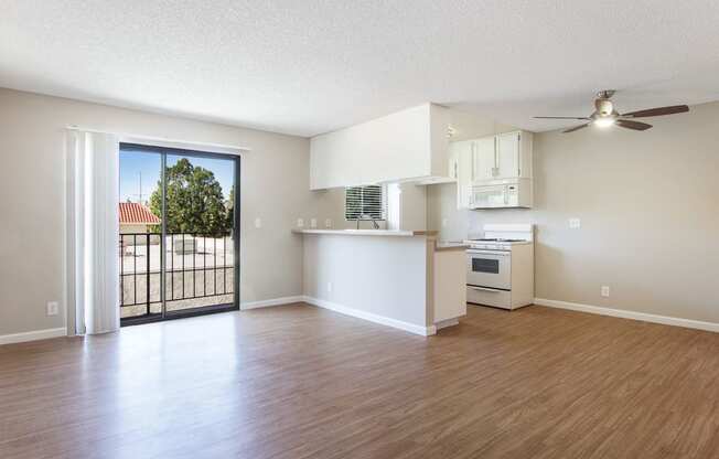 Spacious Living Room With Plank Flooring at Superior Place, California