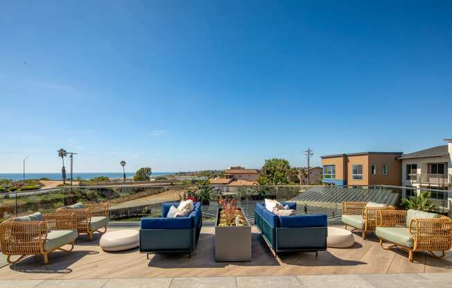 the rooftop terrace at the preserve apartments