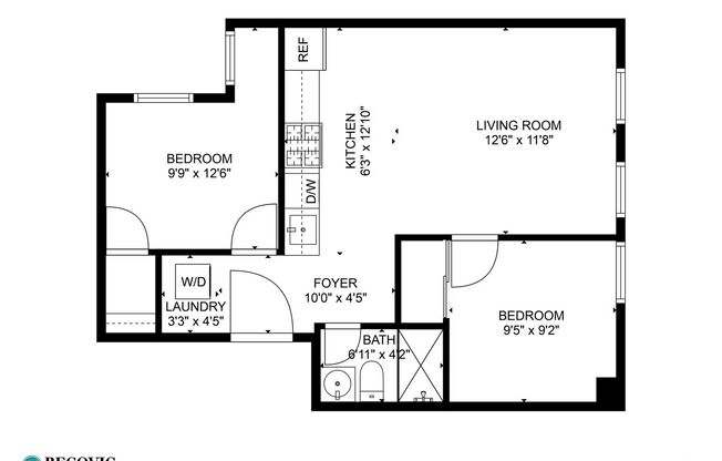 2 beds, 1 bath, 534 sqft, $2,300, Unit 401