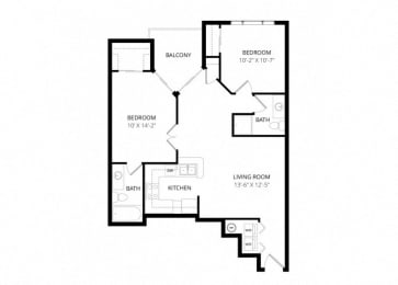 2 beds, 2 baths, 852 sqft, $1,385