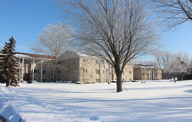 a city in the snow