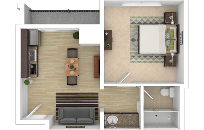 1 bed, 1 bath, 383 sqft, $1,049, Unit 234