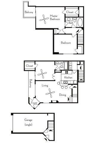 3 Bedroom Floor Plan | Apartments For Rent In Phoenix, AZ | Pavilions on Central Apartments