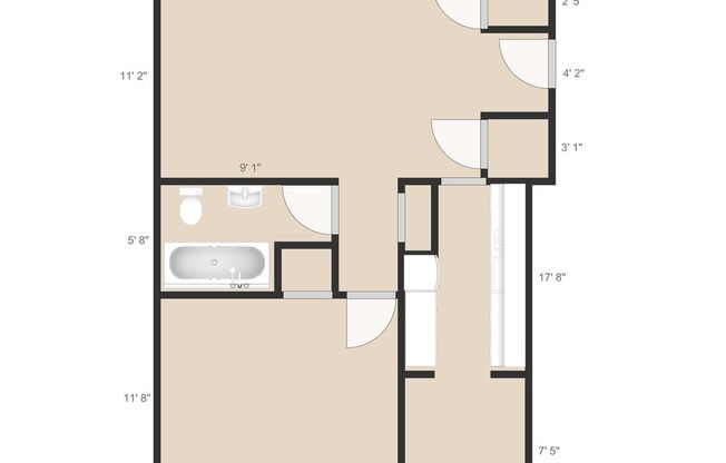 1 bed, 1 bath, 545 sqft, $925, Unit 451-202