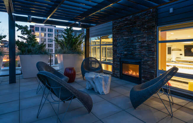 Rooftop Patio with Fireplace